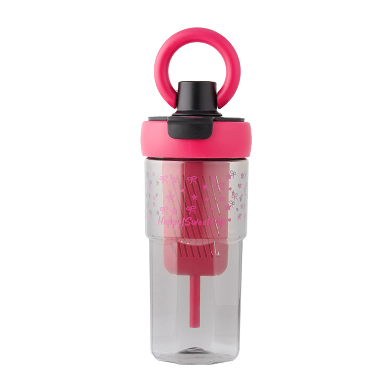 High appearance level, new and convenient tea-water separation cup, straw cup, female flower tea, plastic sports water cup, large capacity Item Picture
