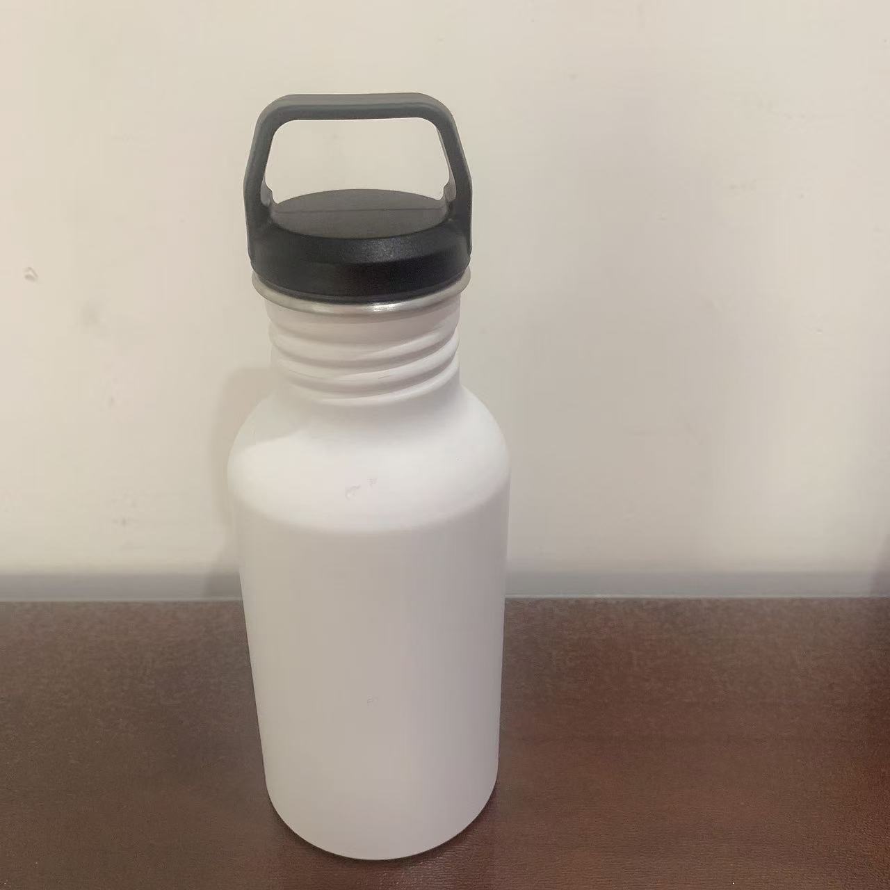 New best-selling sports water bottle DIY, printable blank coated aluminum large-mouth water bottle with spout, cycling water cup Specification drawing