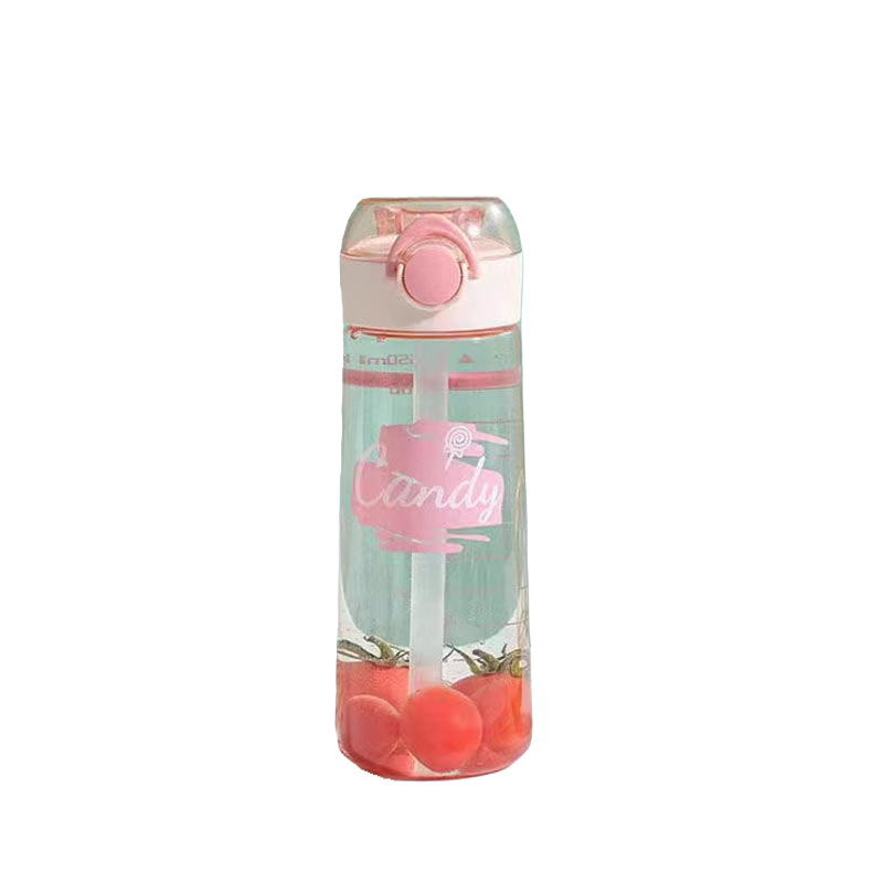 Wholesale of cute plastic water cups for pregnant women, portable outdoor cups with straps for women, and water bottles for female students' sports and fitness activities Item Picture