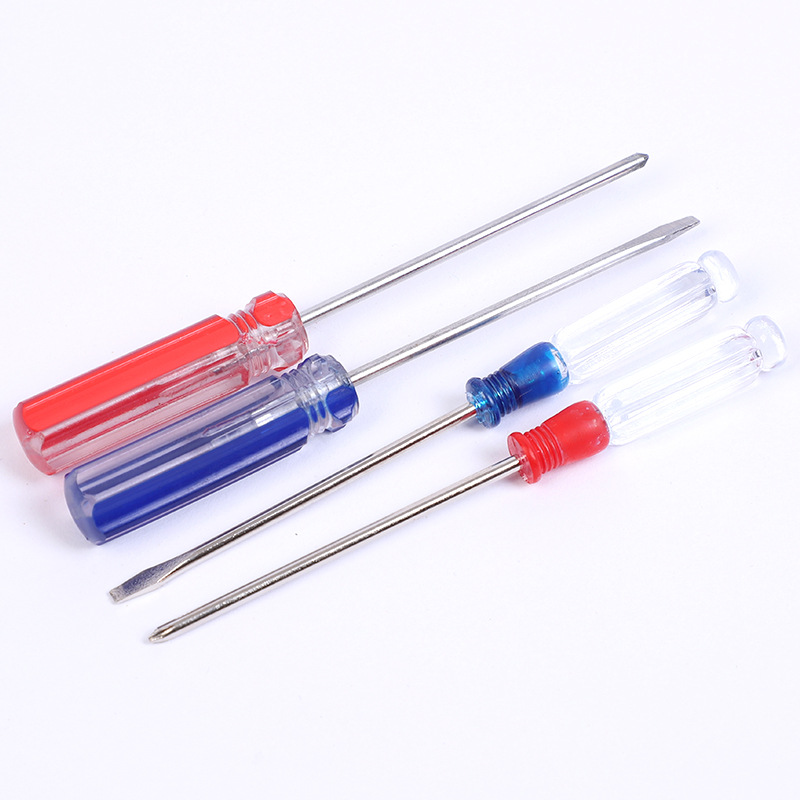Wholesale crystal dual-color transparent handle screwdrivers, one-line cross mini dual-color crystal red and blue screwdrivers from the manufacturer Application Scenario