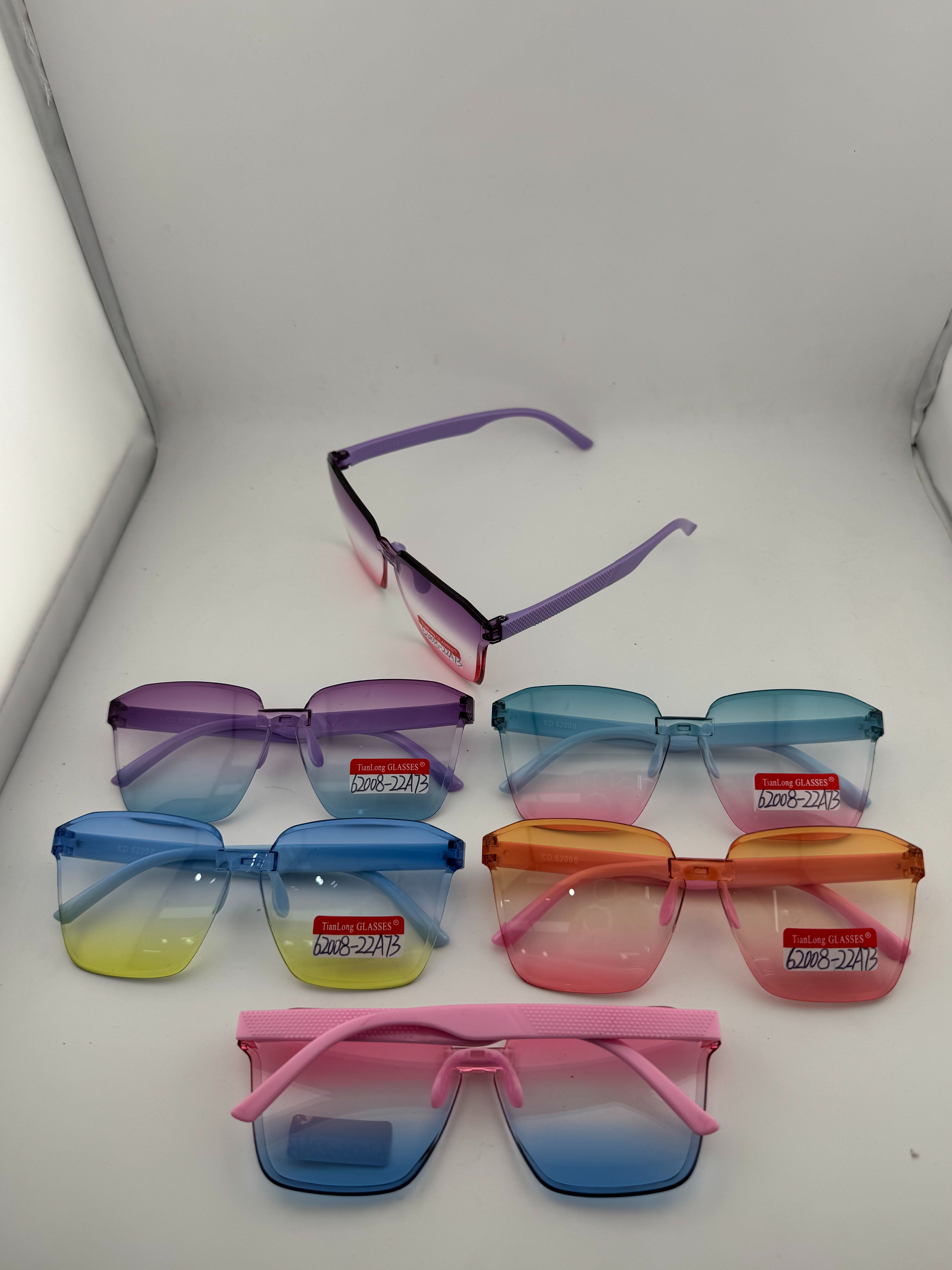 儿童眼镜多巴胺配色方形潮流眼镜  多色可选