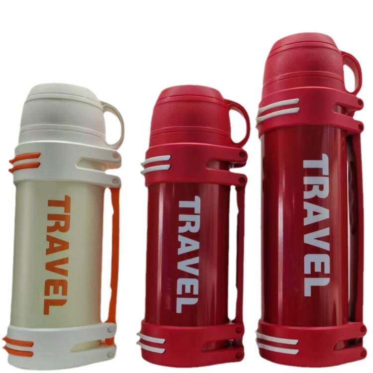 304 stainless steel hot water kettle, car large-capacity outdoor travel kettle, press out water, back strap hot water kettle, insulated cup Item Picture
