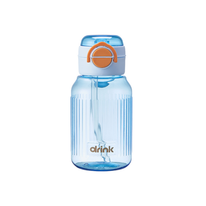 Fuxing student Straw Cup, Children's sports water Cup, Plastic Cup, Portable double-drinking cup, Casual cup for men and women, simple Space cup Item Picture