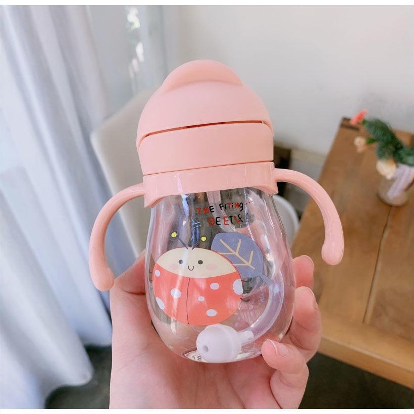 Baby water cup straw, cute anti-choking, gravity ball, kindergarten children's drinking cup handle, portable water bottle details Picture