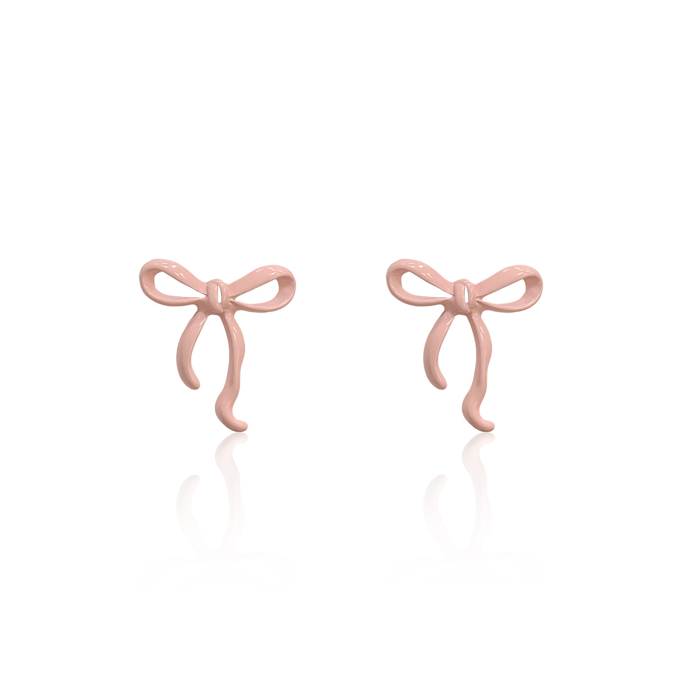 Summer's new sweet candy-colored bow stud earrings for women with silver needles, a niche, light luxury, high-end and simple style earpiece Item Picture