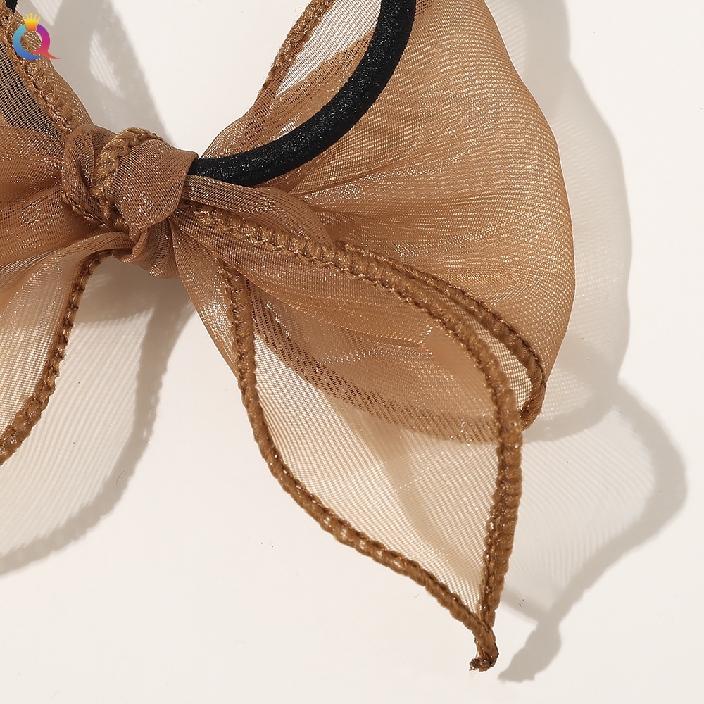 Qiyue Dreamy and hazy gauze bow hair clip, top clip forest-style hair rope, super ethereal French hair band, popular hair accessory for women Application Scenario