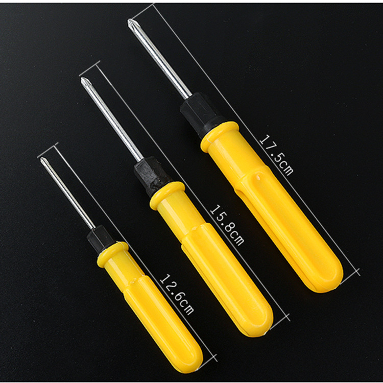 Three dual-purpose screwdriver sets of large, medium and small, single-head and cross-head magnetic dual-purpose screwdrivers full figure