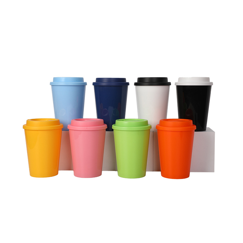 The manufacturer's new solid-color afternoon tea stirring cup, portable mouthwash cup, small-capacity double-layer pp reflection coffee cup Specification drawing