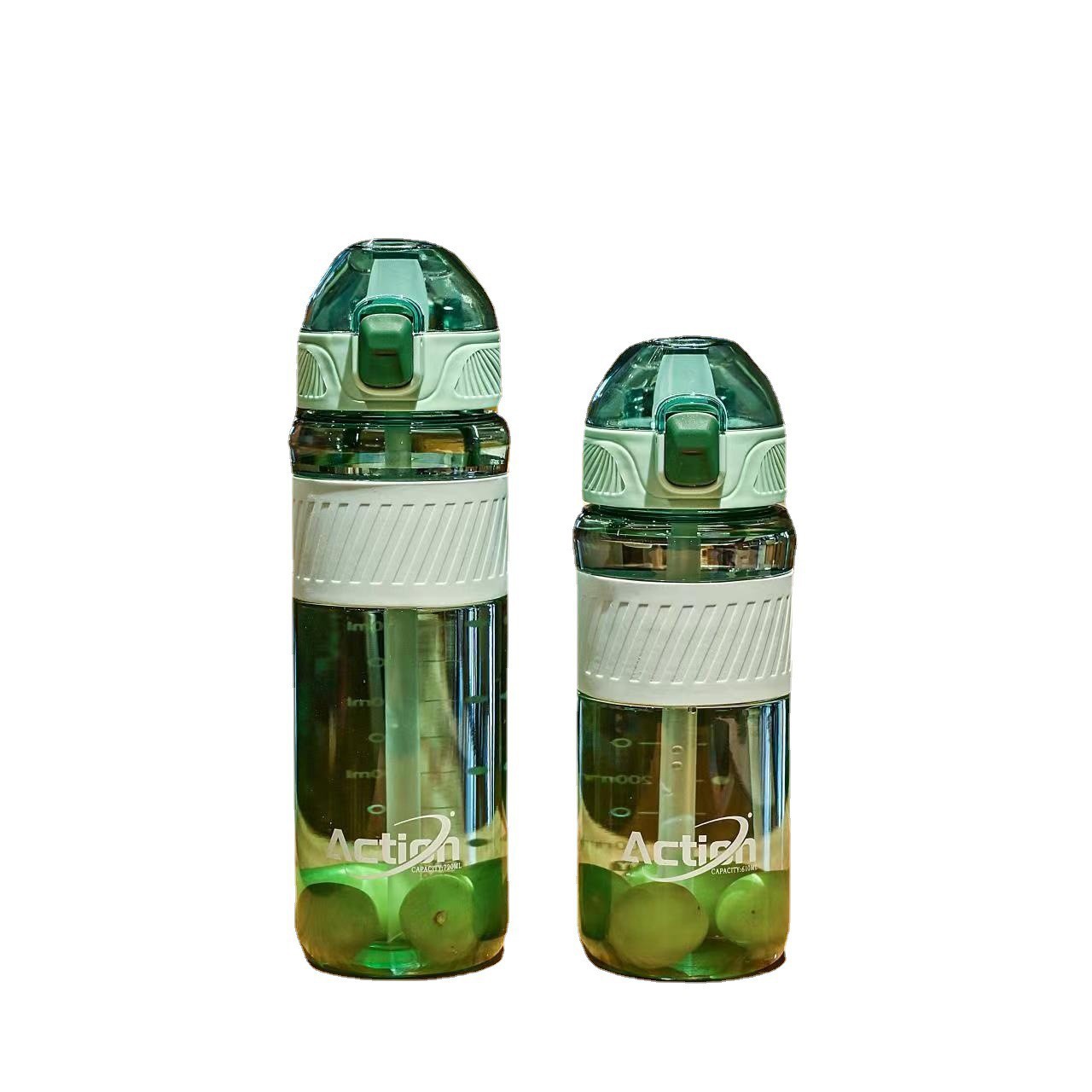 ins high appearance level straw water cup, anti-scald with scale, plastic cup for women, pregnant women, new mothers, adults, children, school and sports Item Picture