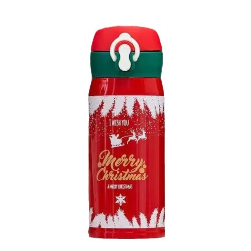New Year gifts: Stainless steel insulated cups, pop-up LIDS, portable cups, car-mounted creative cartoon cups, festive Christmas presents Item Picture