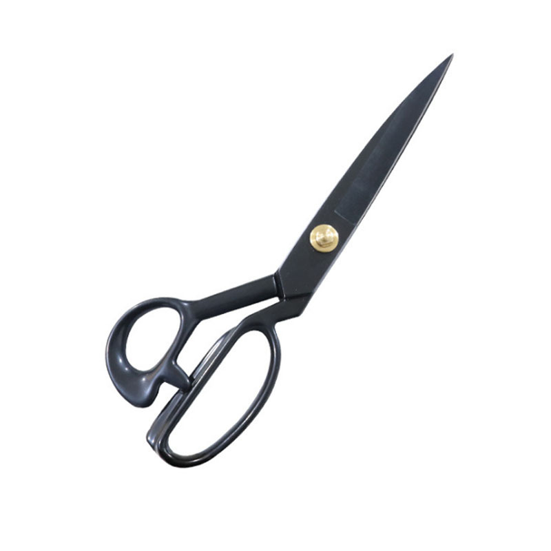 Juzhengsheng Tailor's clothing scissors, fabric cutting, manganese steel white and black blade leather, manual fabric cutting scissors, manganese steel sewing scissors Item Picture