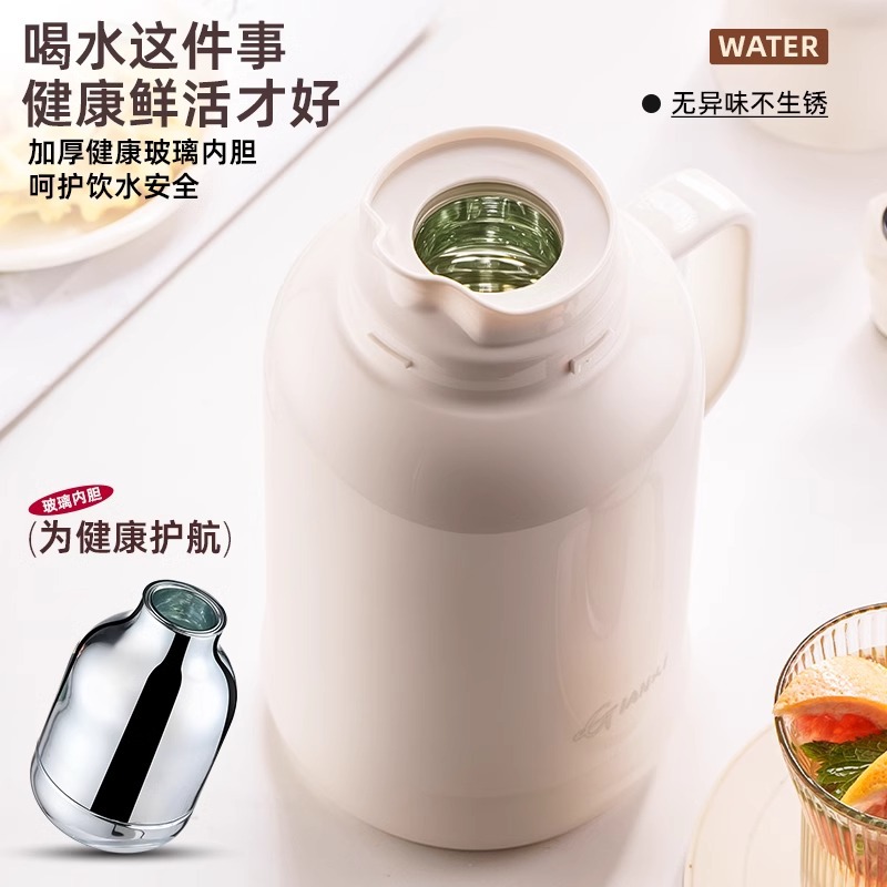 Winter glass inner liner insulated kettle, dormitory student large-capacity hot water kettle, household hot water bottle, office small thermos Specification drawing