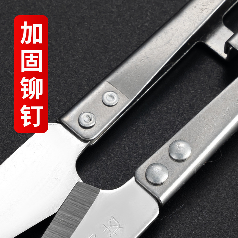 Gilida sewing scissors, clothing tailoring scissors, needle and thread scissors, small scissors, fishing line, household stainless steel U-shaped spring yarn scissors Specification drawing