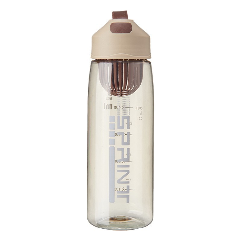 New 2023 plastic portable cups: Silicone hand-held, simple and fashionable student cup with tea strainer, large-capacity outdoor water bottle full figure