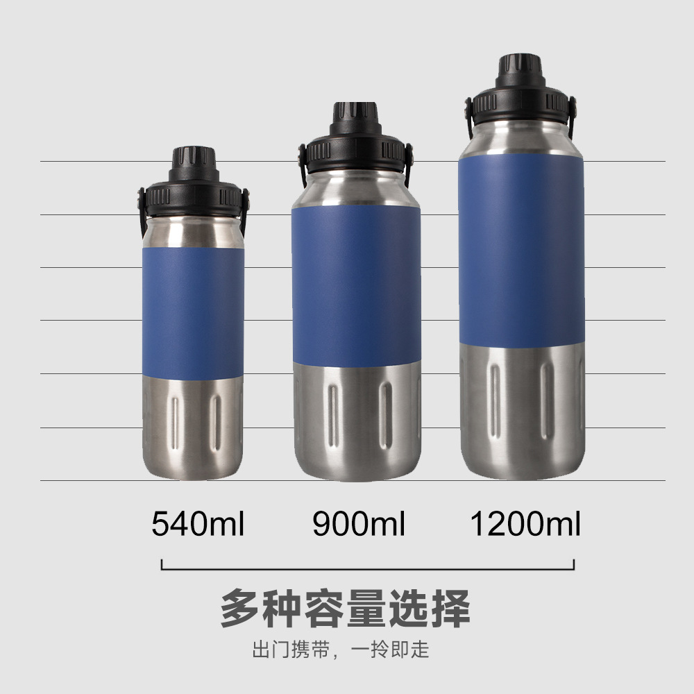 Amazon's new space flask, outdoor portable sports water bottle, sports kettle, handle, thermos cup, and thermos flask details Picture