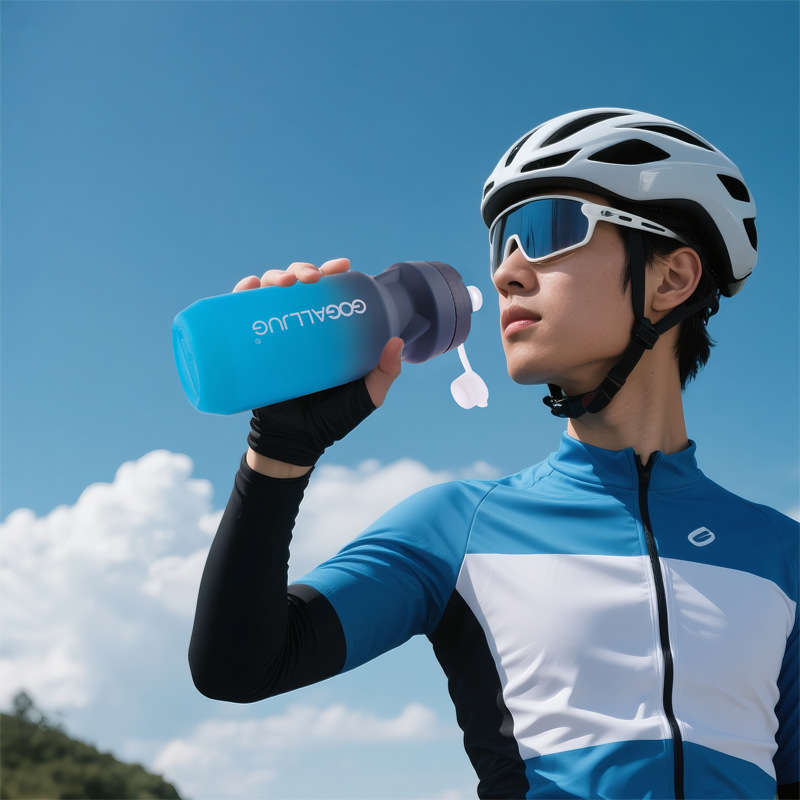 Customized 610ML portable sports water cup, outdoor cycling bicycle squeeze water bottle, PP5 plastic cycling water bottle Specification drawing
