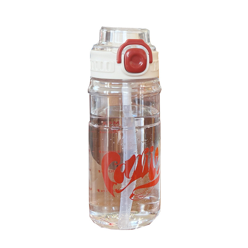 New water cup, large-capacity sports, high appearance level, plastic cup, student heat-resistant, double-drinking straw, summer portable cup Item Picture