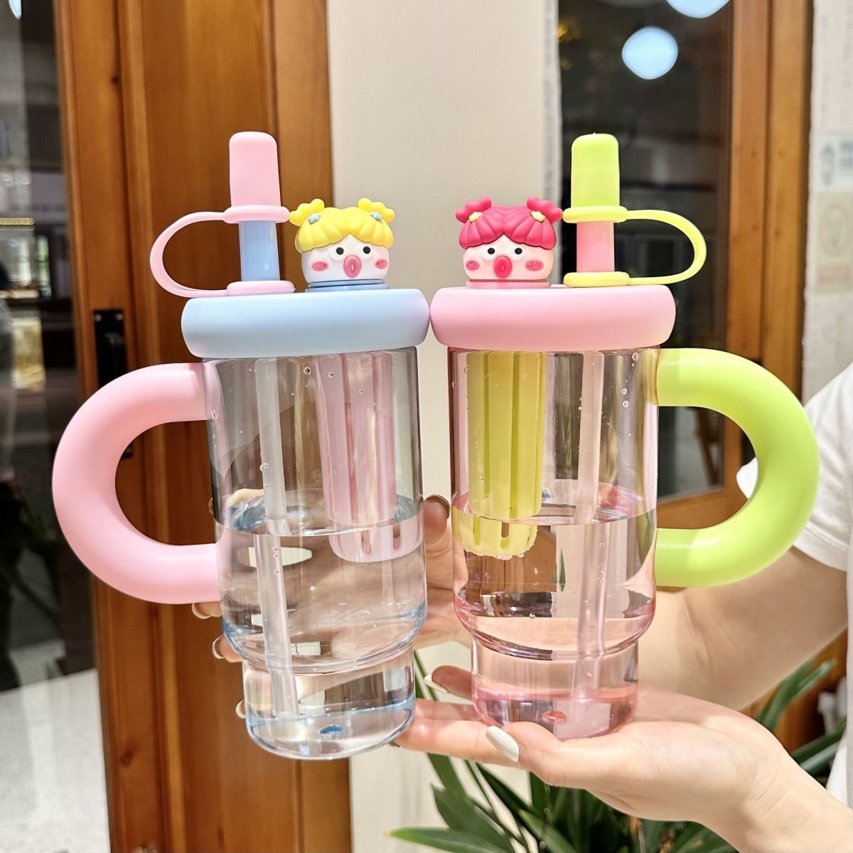 2025 New style water cup, ins high appearance level, portable water cup for male and female students, large capacity with handle, tea storage cup Specification drawing