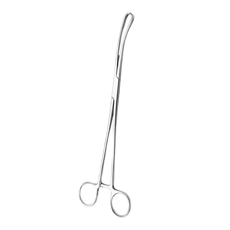 Medical stainless steel hemostatic forceps, cervical forceps, 25cm straight head, 2x3 tooth sampling oval forceps, gynecological surgical instruments Item Picture