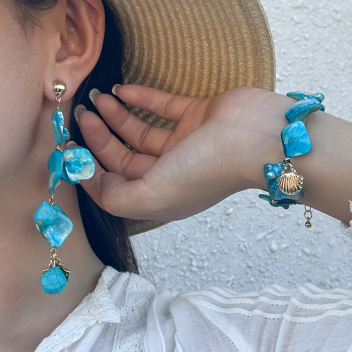 Bohemian beach summer starfish shell bestseller necklace retro niche tassel conch symbol necklace details Picture