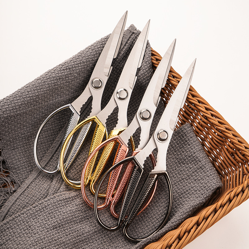 Lin Taizuo K83 new stainless steel alloy scissors, multi-functional kitchen household scissors, golden scissors for running around and street stalls Specification drawing