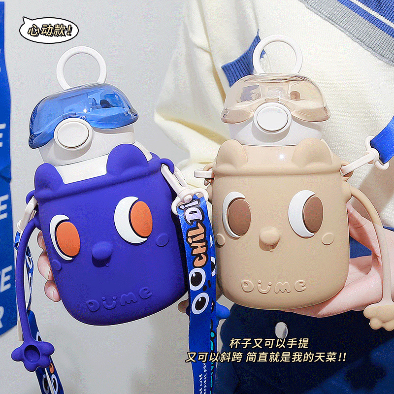 New fun children's insulated cup with high appearance level, cute water bottle, portable outdoor high-end cartoon stainless steel cup details Picture