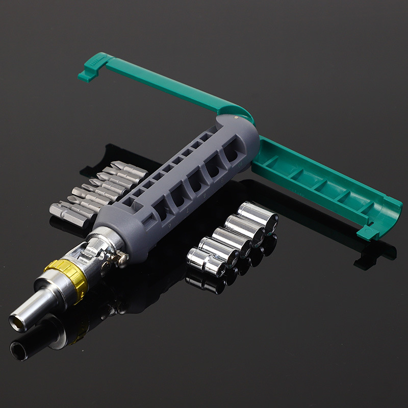 Multi-directional ratchet screwdriver, multi-functional household quick and effort-saving screwdriver, cross-shaped flat-head screwdriver details Picture