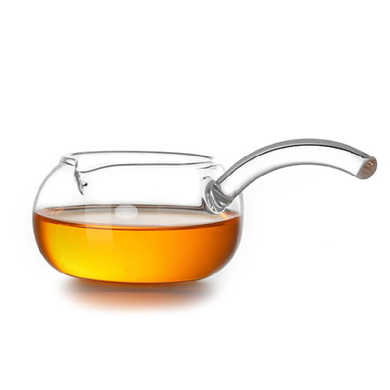 Creative household long-handled side-handled fair cup, high-temperature resistant Gongfu tea glass tea divider, glass spoon, tea ceremony accessories Item Picture