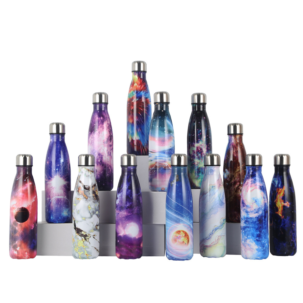 Amazon car sports water bottle, electroplated cola cup, double-layer vacuum insulated cup, 304 stainless steel cola bottle details Picture