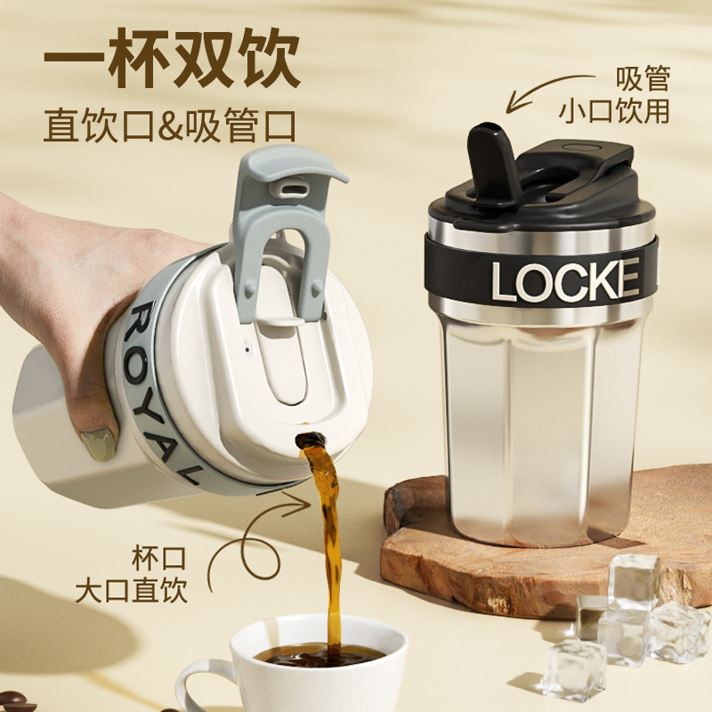 Coffee thermos cup with ceramic inner liner, portable coffee cup for women, stainless steel water cup for women, cold water cup for men Specification drawing
