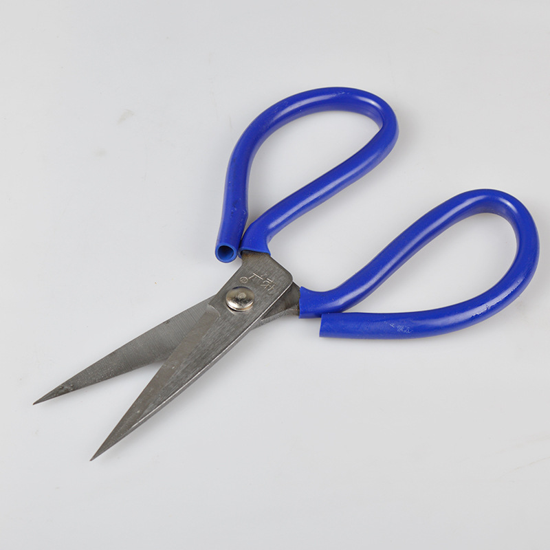 Household scissors, civilian scissors, black plastic handle, carbon steel stainless steel, kitchen scissors, kitchen fabric scissors Specification drawing