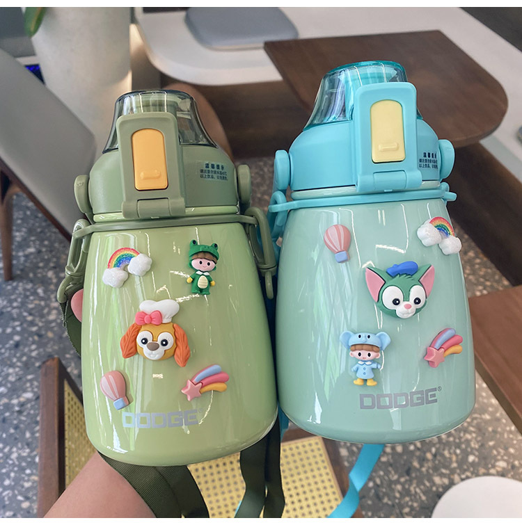 High appearance level insulated cup with straw, simple large-belted water bottle, portable outdoor large-capacity 316 stainless steel straw cup Specification drawing