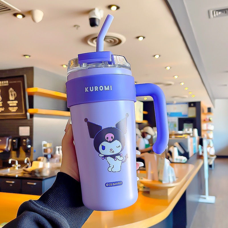 Portable stainless steel ice cup, high appearance level for girls, Sanrio insulated cup, large capacity handle cup, cartoon straw cup Application Scenario