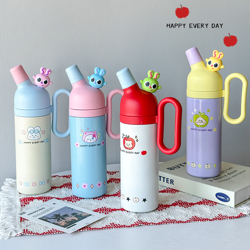 New cartoon doll insulated cup, Korean-style high appearance level student cup, portable 316 stainless steel insulated cup student cup full figure