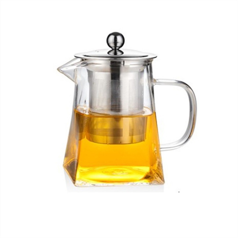 Glass teapot, heat-resistant flower teapot, high borosilicate fair teapot, stainless steel teapot, heat-resistant glass teapot with filter screen Item Picture
