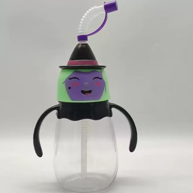 The manufacturer has a new type of cartoon animal cup in stock, the chubby cup with a handle, the PET plastic straw cup, and the portable straw cup details Picture