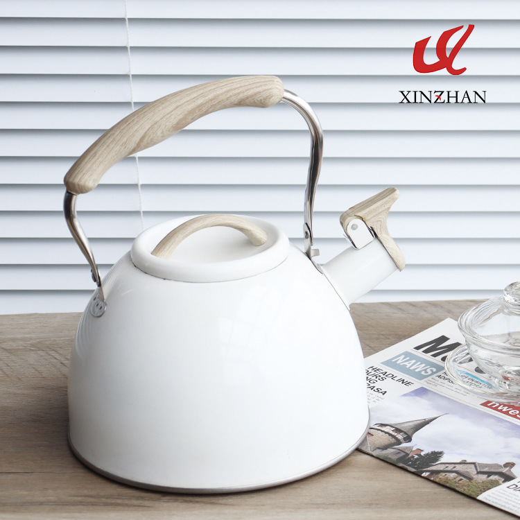 New cross-border folding handle whistling kettle, Amazon whistling kettle, European and American light luxury 3L whistling kettle, flat bottom Item Picture