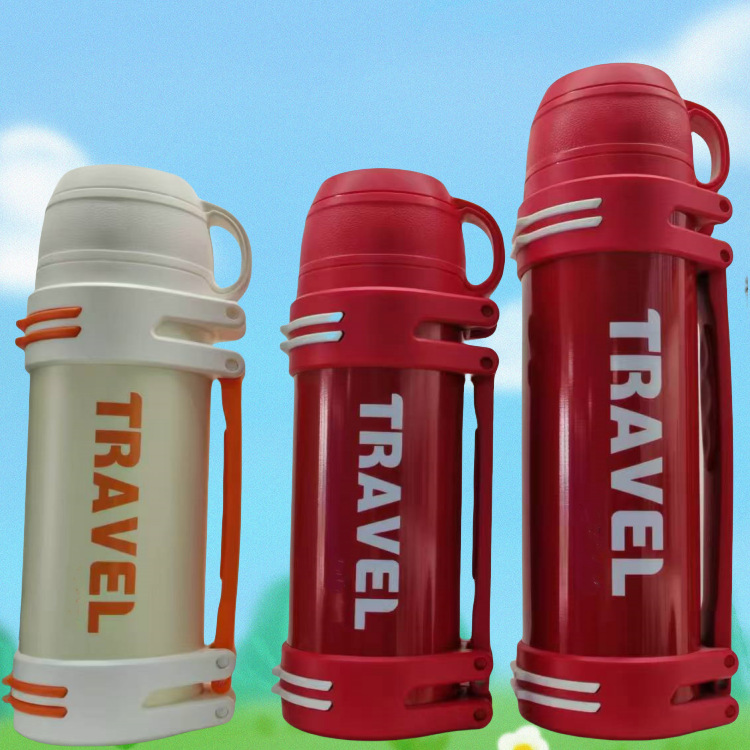 304 stainless steel hot water kettle, car large-capacity outdoor travel kettle, press out water, back strap hot water kettle, insulated cup full figure