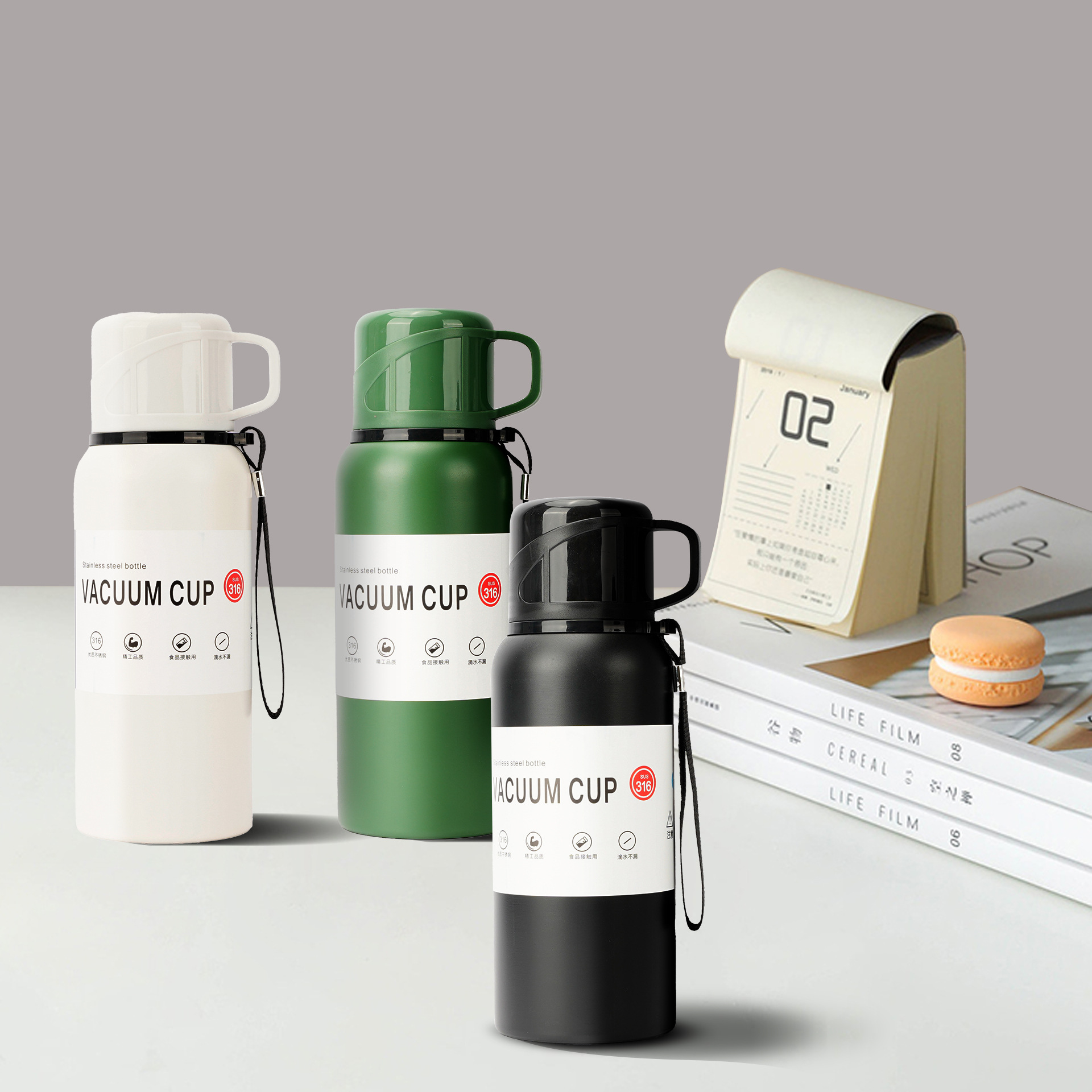 High-appearation-level large-capacity insulated cup, 316 stainless steel insulated pot for sports and outdoor use, portable gift insulated cup for business details Picture