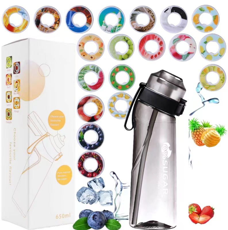 Amazon's best-selling 0-sugar and 0-calorie fun cup, gradient color outdoor scented water cup, sports cup, tritan Fragrance ring cup details Picture