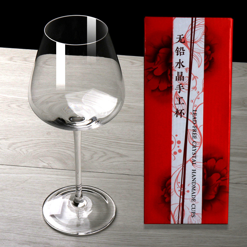 Handcrafted crystal red wine glasses, tall wine glasses, Burgundy wine glasses, single gift box set, 1 piece in a box full figure