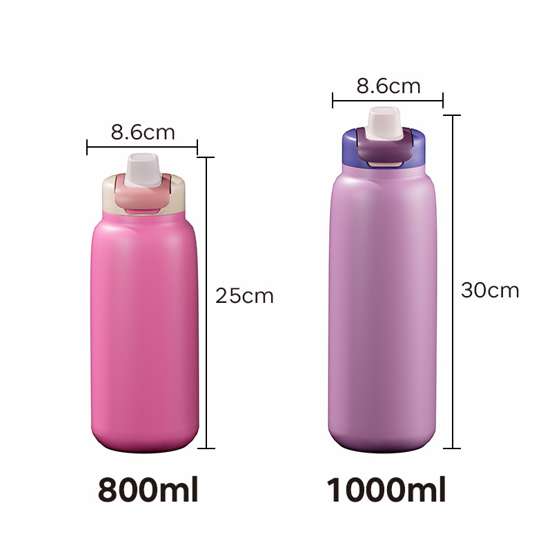 Cross-border new private mold products: 304 stainless steel insulated water cup, personalized hidden handle sports water cup details Picture