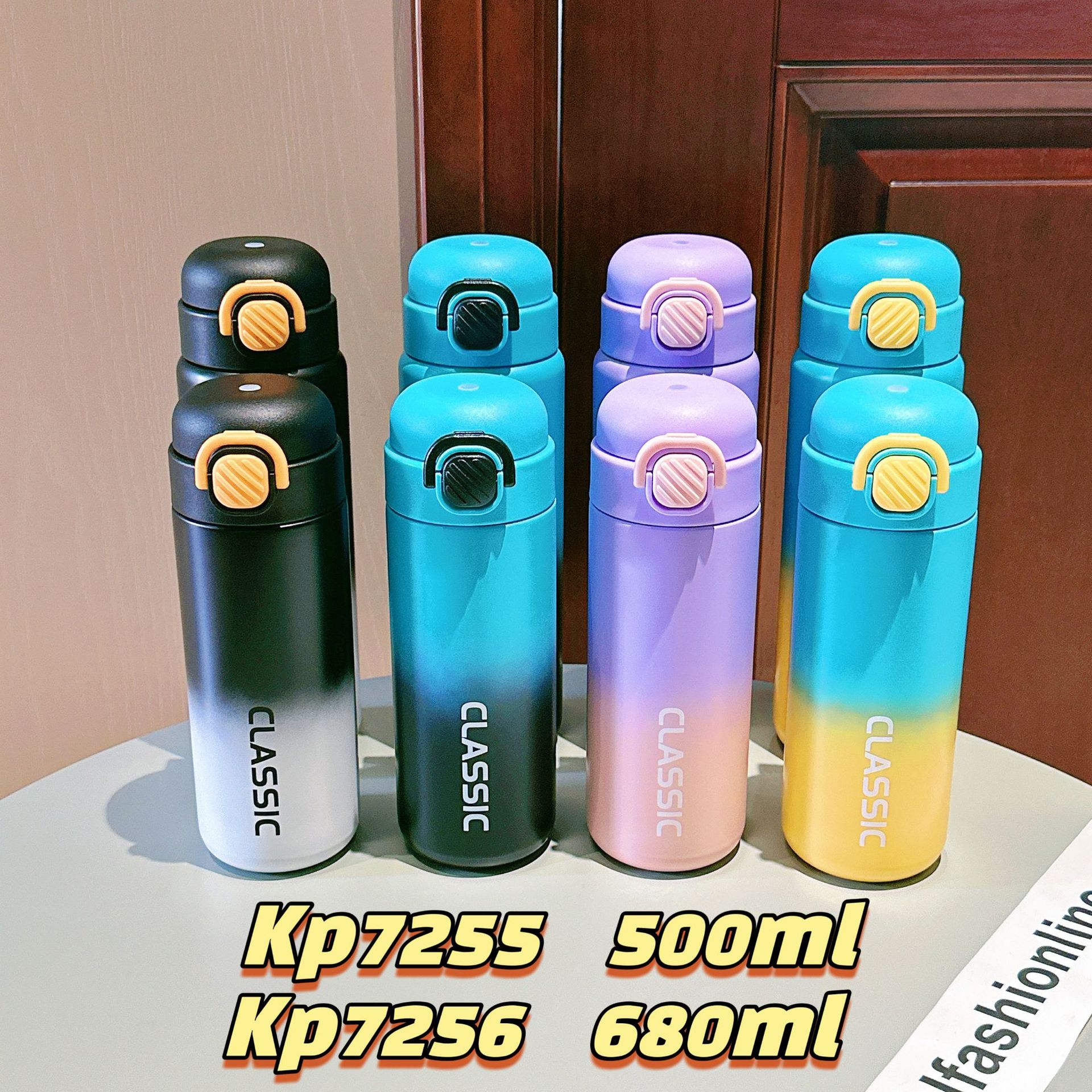 Fashionable gradient color insulated cup, high appearance level sports straw cup, 316 stainless steel double drinking cup gift details Picture