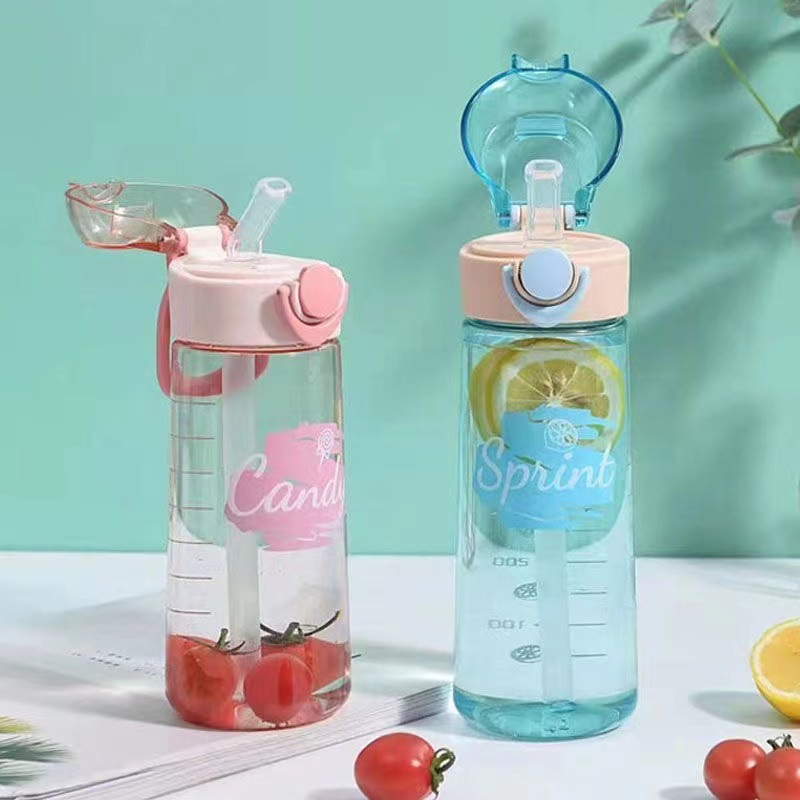 Wholesale of cute plastic water cups for pregnant women, portable outdoor cups with straps for women, and water bottles for female students' sports and fitness activities Specification drawing