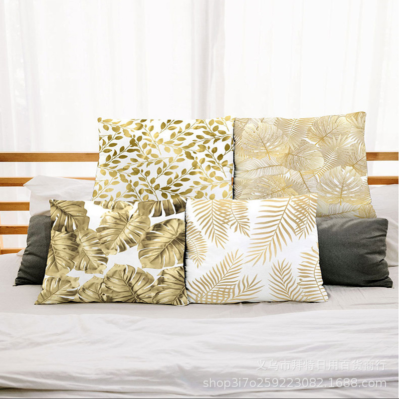 Amazon Golden leaf square sofa, throw pillows, long strip pillows, long backrests, pillow cushions, waist pillows, waist cushions, no pillow core Application Scenario