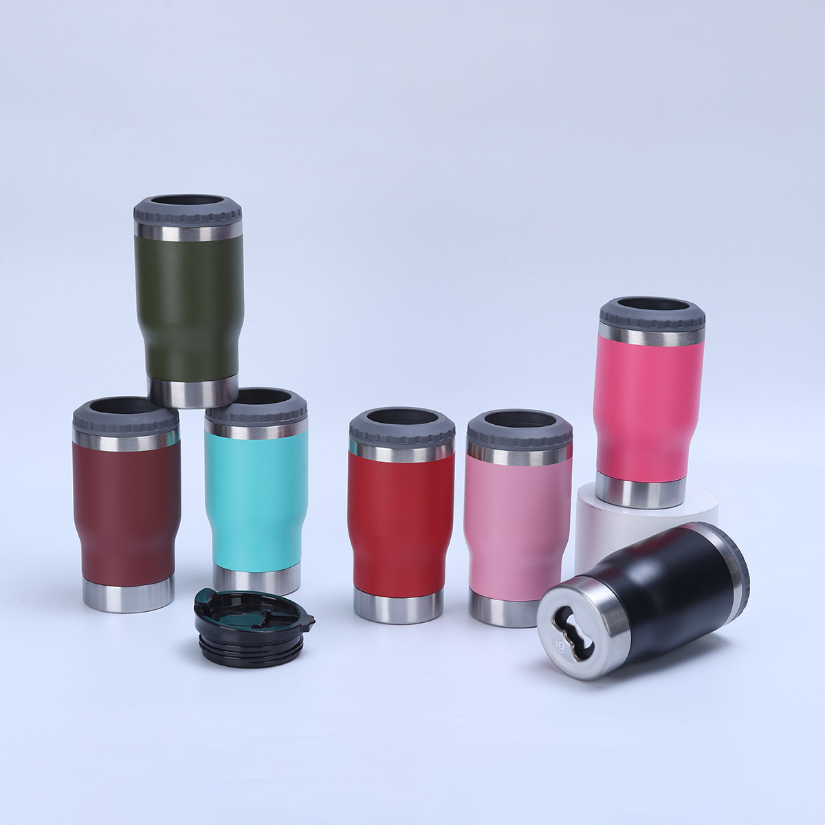 Factory direct supply of stainless steel vacuum anti-drop insulated cups, outdoor high-appearance-level spray-painted cups, creative bottle openers, beer mugs full figure