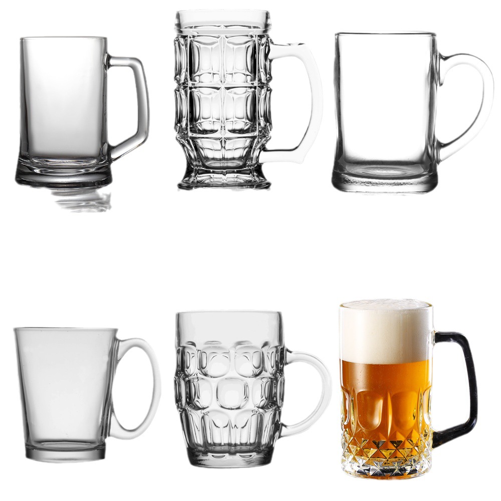 【 Factory Direct Delivery 】 Glass cups, beer mugs, draft beer cups, milk cups, heat-resistant milk tea brewing cups with LOGO printing Item Picture