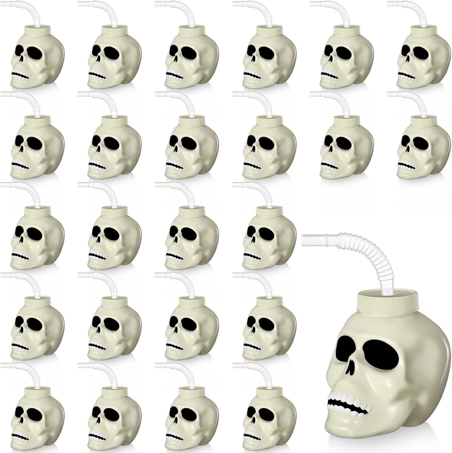 Customized new best-selling Halloween cups from the manufacturer: 15-ounce plastic straw cups with straws and LIDS for wholesale full figure