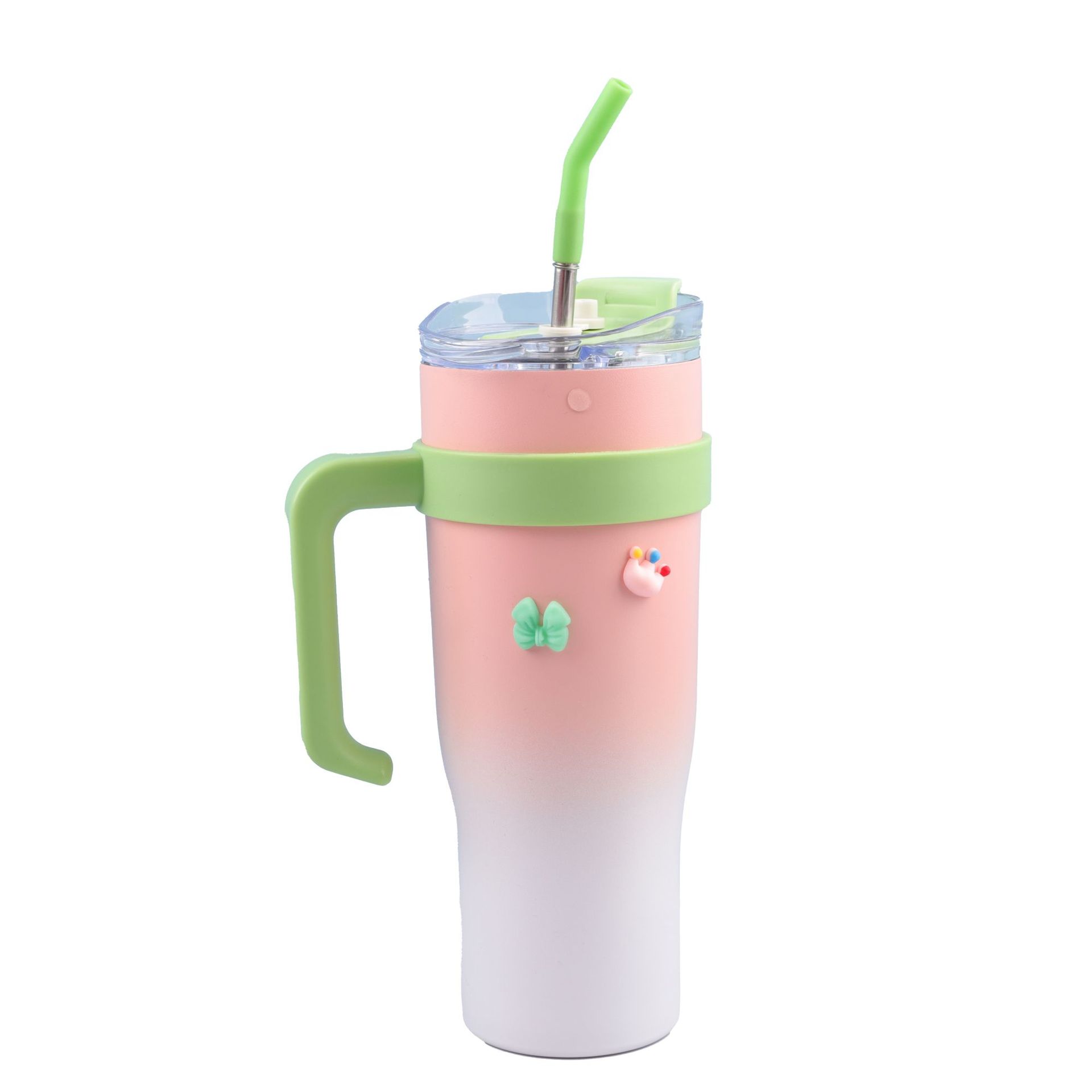 Best-selling Big MAC coffee cup, 304 stainless steel insulated cup handle, car high appearance level, large-capacity straw water cup Item Picture