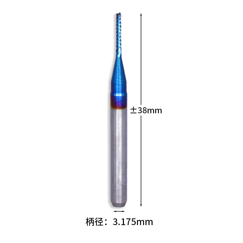 Tungsten steel engraving machine tools, PCB milling cutters, milling cutters, circuit board roughing, blue-coated corn milling cutters wholesale factory direct supply details Picture